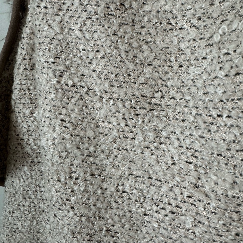 Paper Crane Tan and Brown Sherpa Draped Vest Size Small Buckle Pockets Fall - Picture 7 of 14